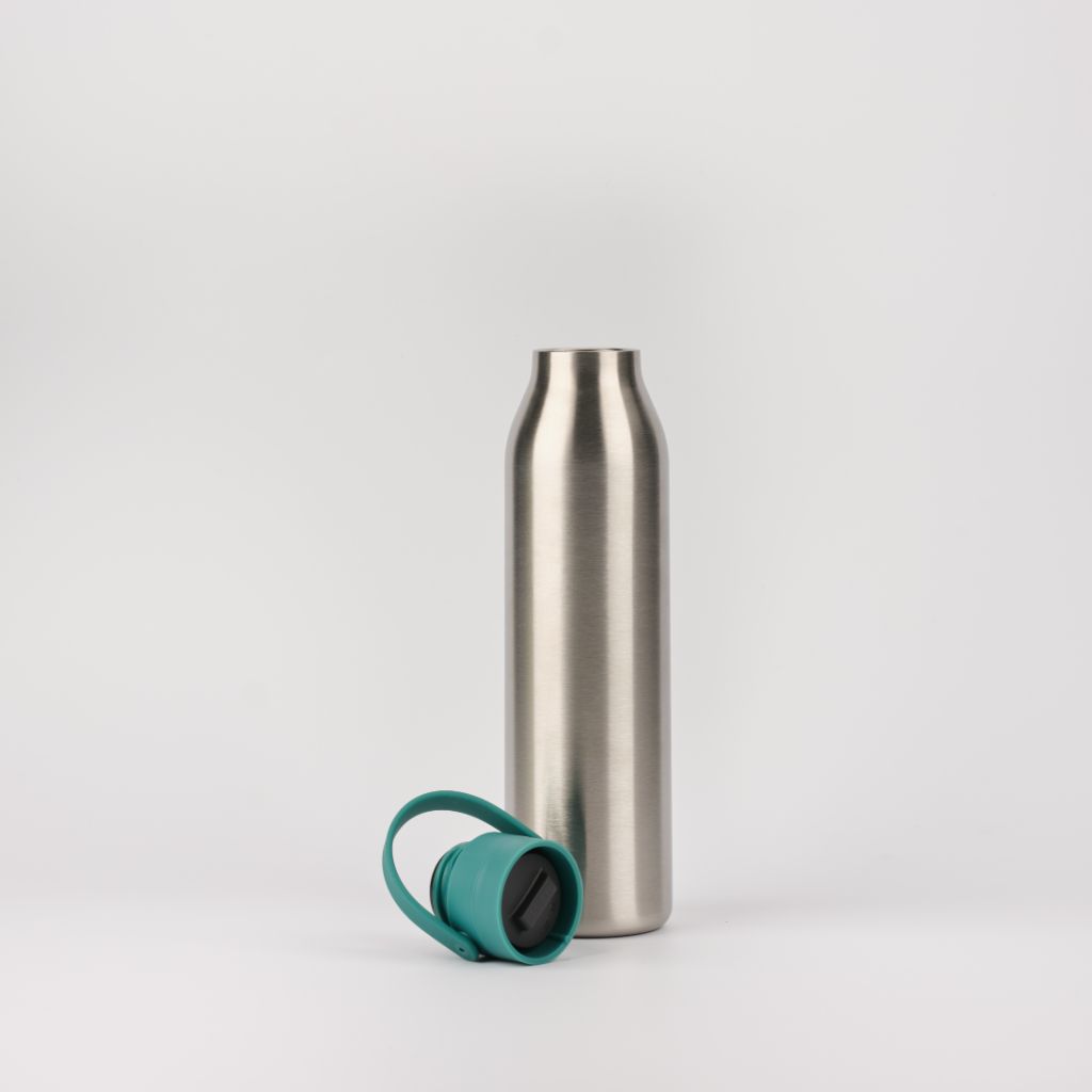 750ml Stainless Steel Bottle - Green - lid off