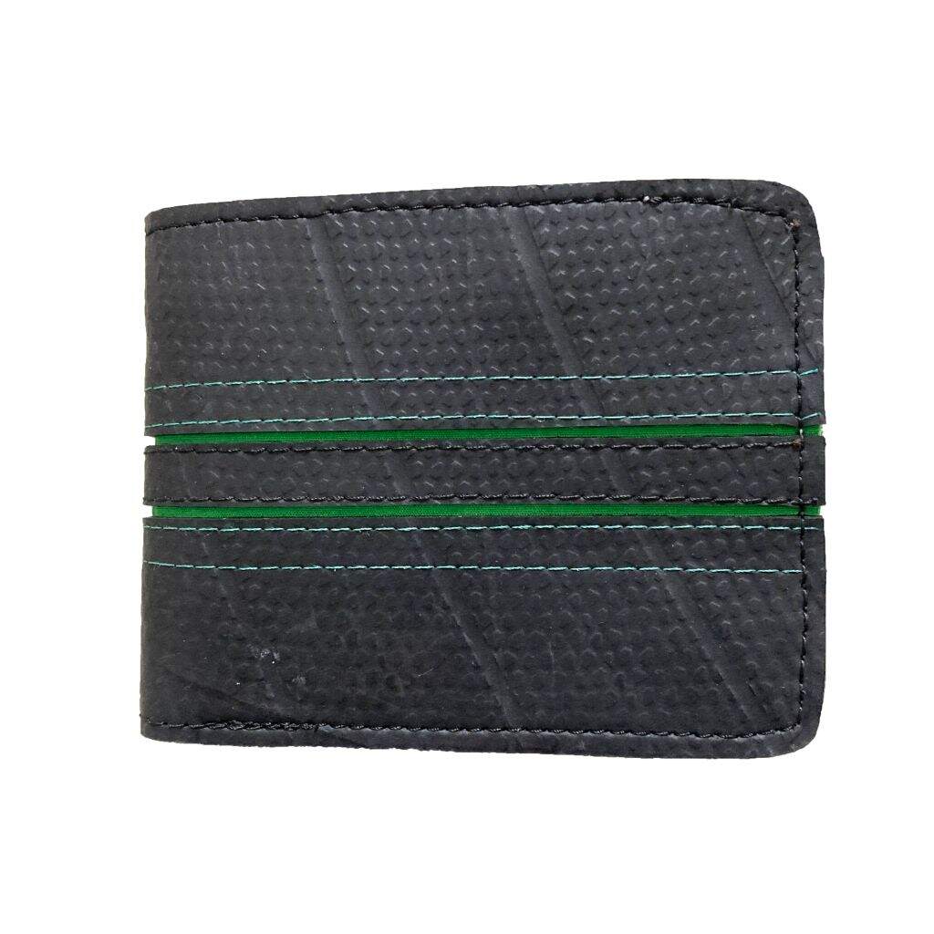 Bifold wallet made from recycled inner tubes
