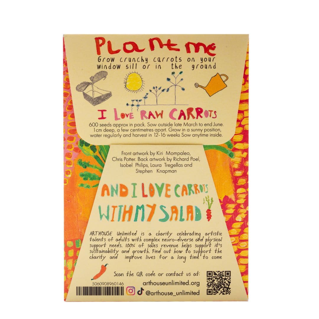 Carrot Seeds in presentation envelope - back of packet