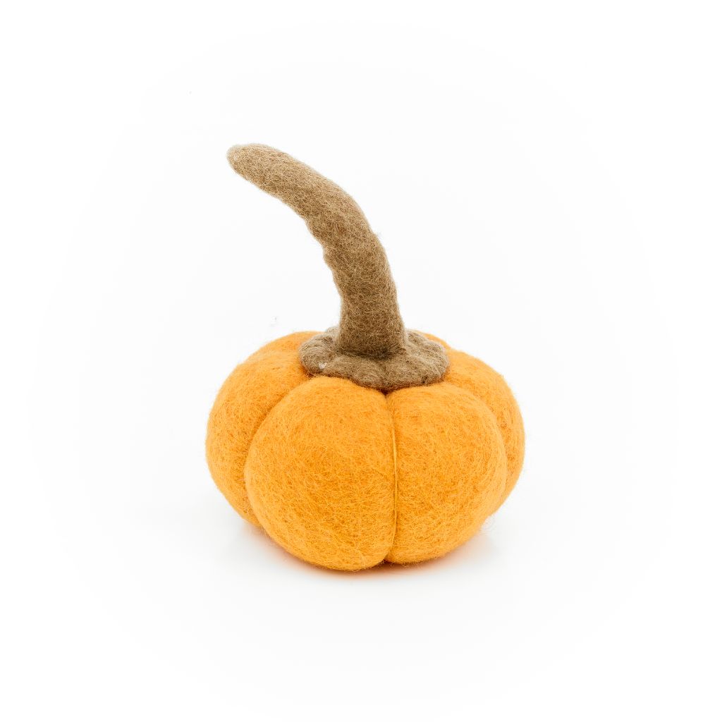 Felt Pumpkin Halloween Decoration - tangerine