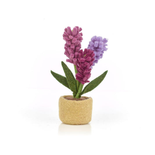 Hand felted potted lavender decoration - felt flowers