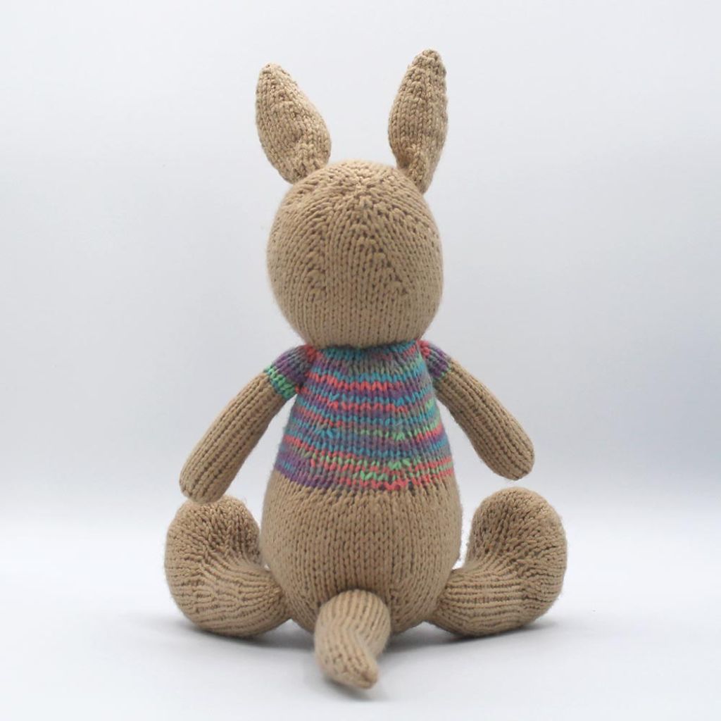 Kangaroo and joey Fair Trade and handmade soft toys - from back