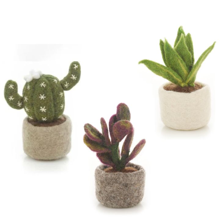 NEW! Miniature Felt Plant Trio
