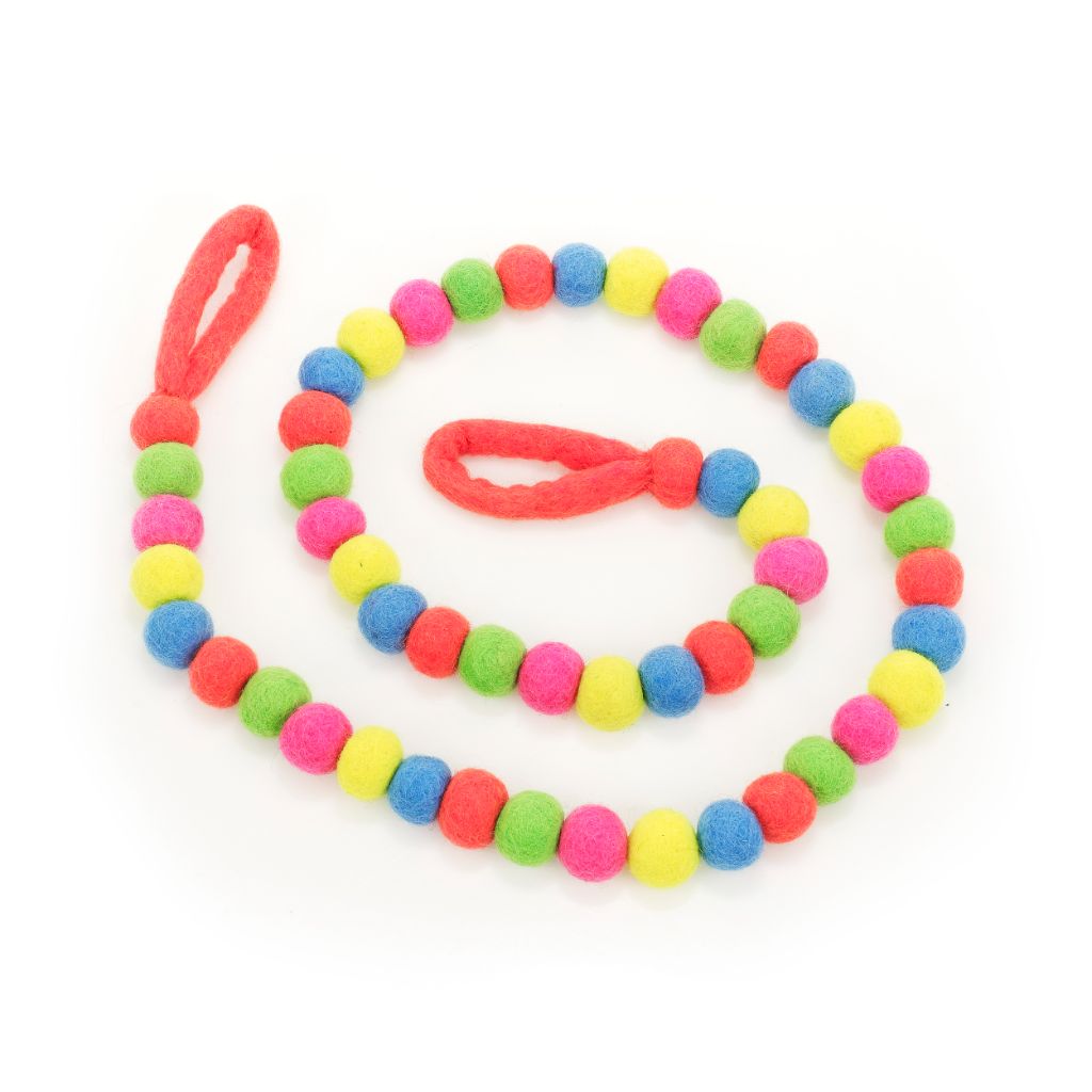 Needle Felt Neon Bubble Garland - Fair Trade