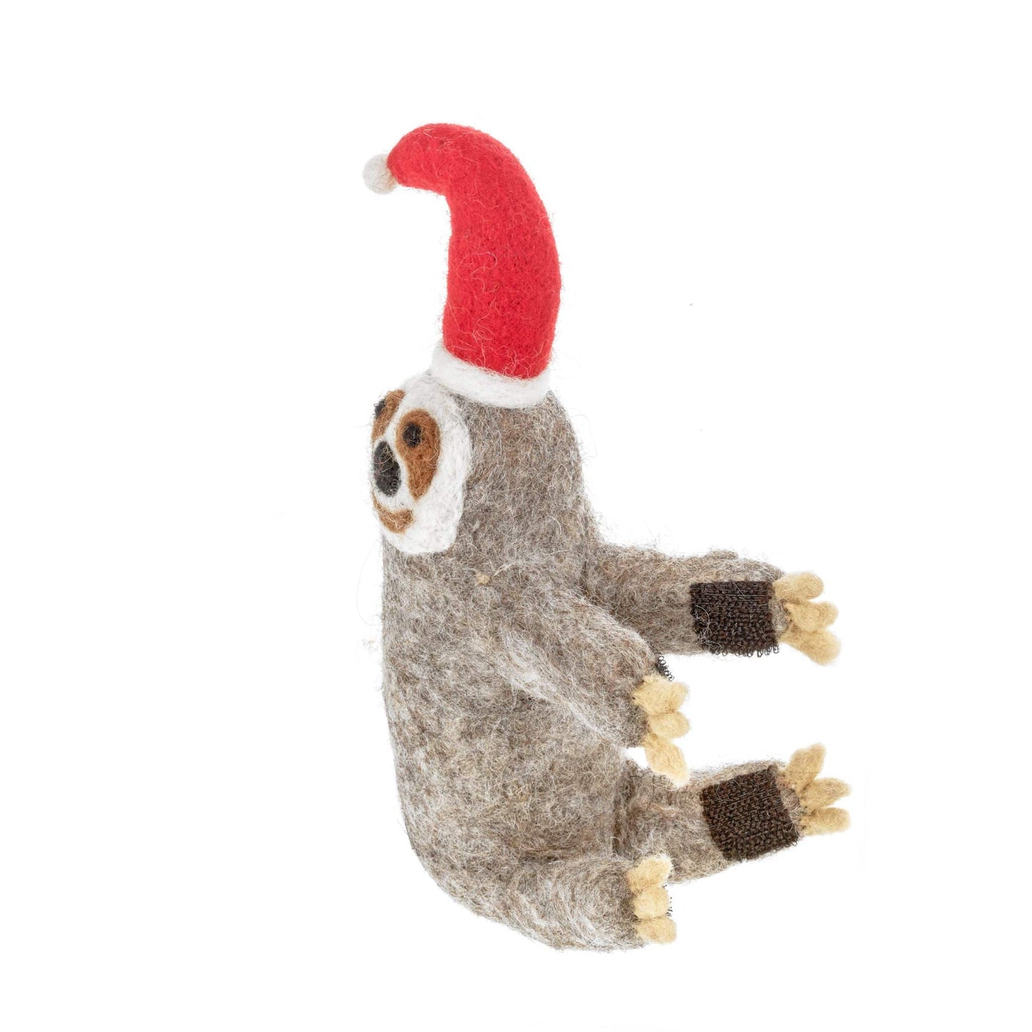 Needle Felt Sloth Christmas Tree Topper - velvro fastening