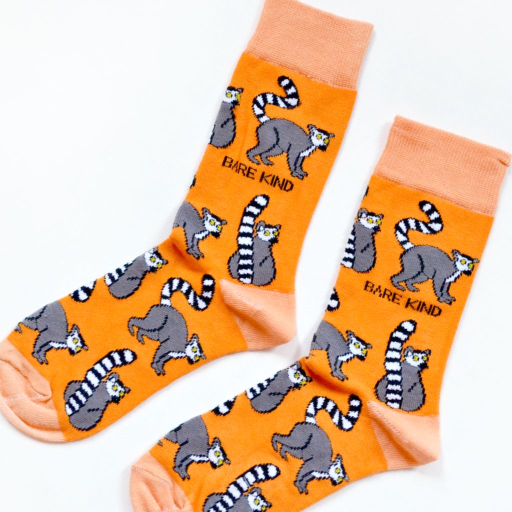 Socks That Save Lemurs  Bamboo Socks in 2 Adult Sizes