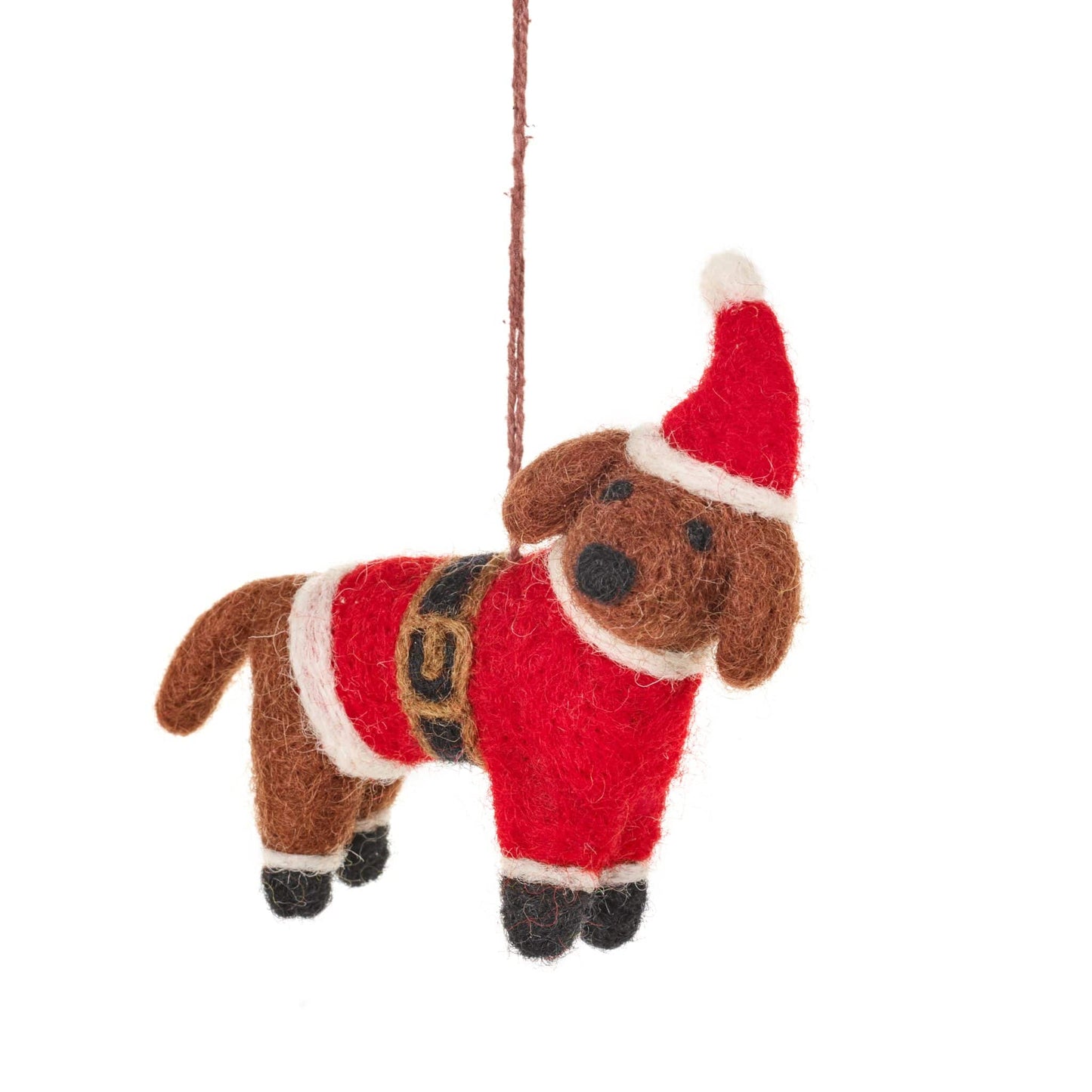 Buddy the Festive Dog Handmade Felt Christmas Tree Decoration