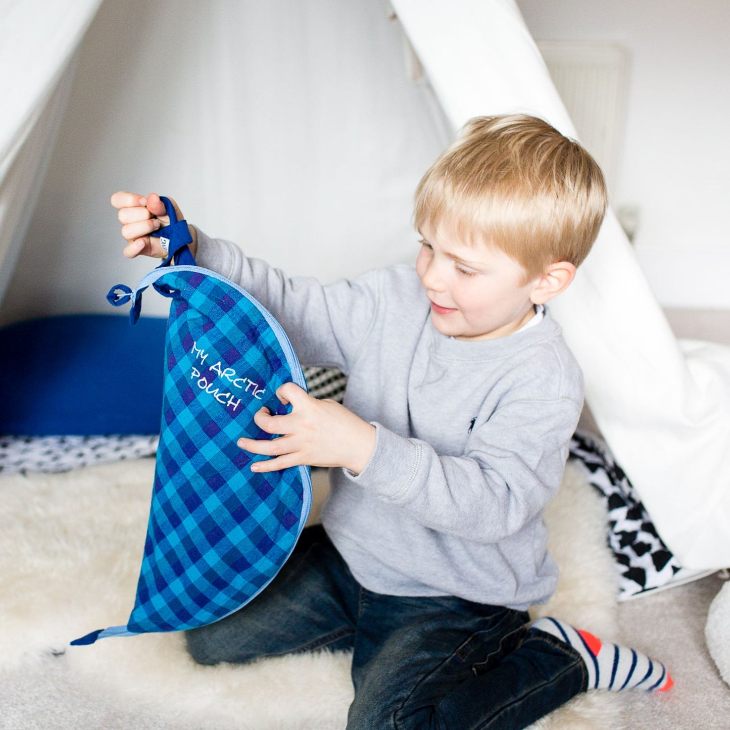 Fair Trade cotton Arctic Play Set Pouch from Weaving Hope toys