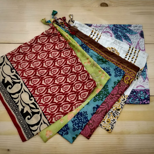 Large Reusable Gift Bag made from Upcycled Saris