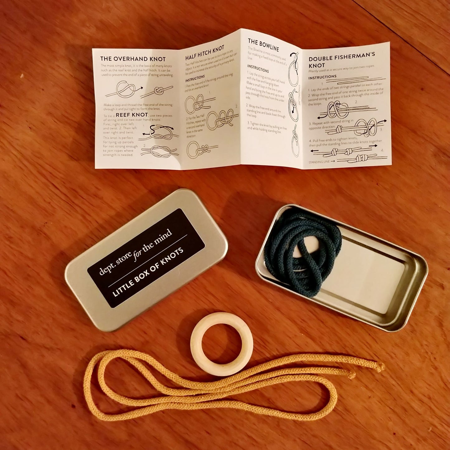 Little Box of Knots Mindful Gift Tin - contents