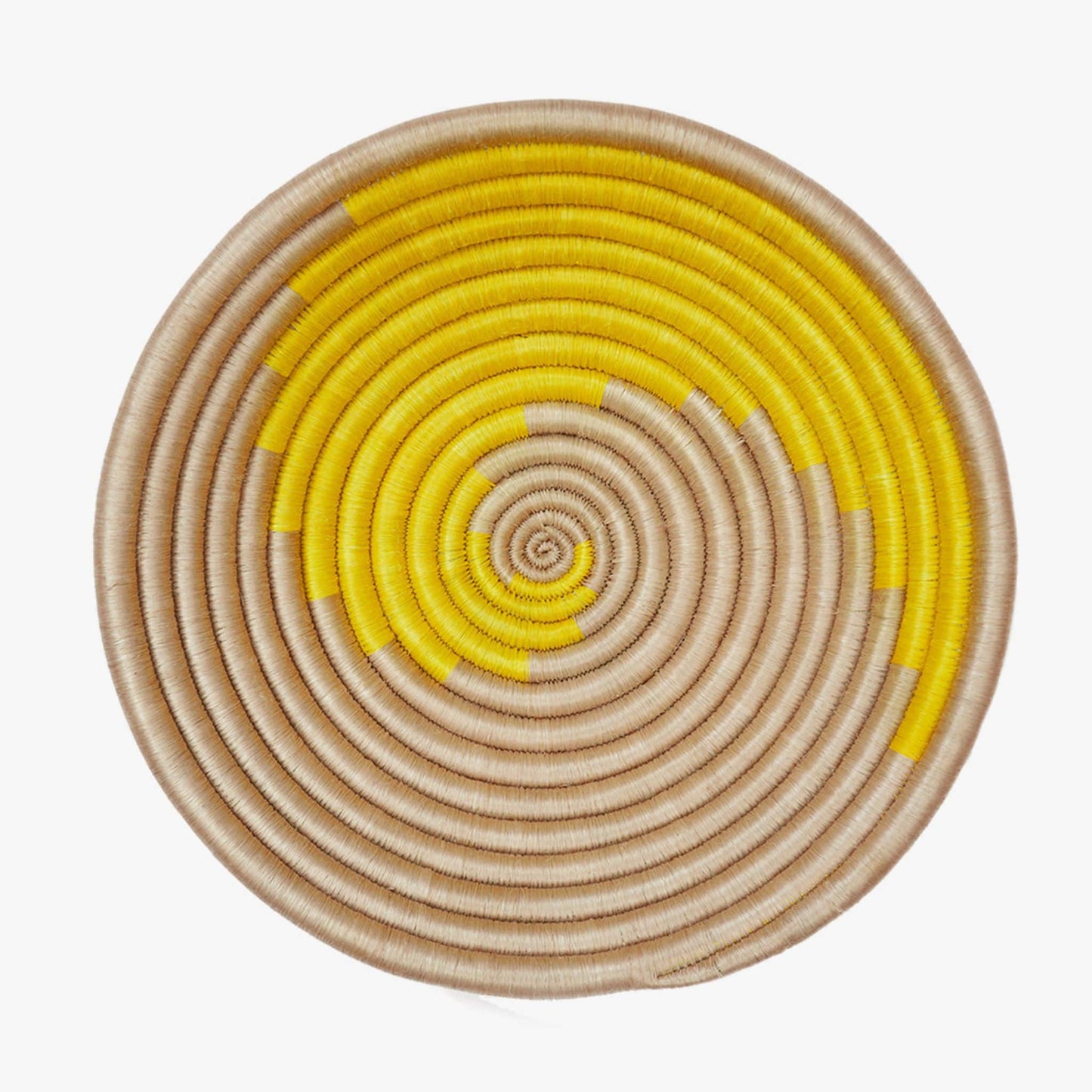 Medium Citron Swirl wall hanging basket - Made by Refugee Artisans