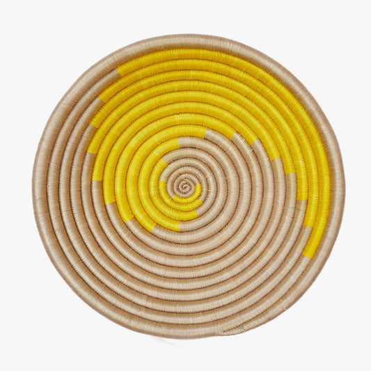 Medium Citron Swirl wall hanging basket - Made by Refugee Artisans