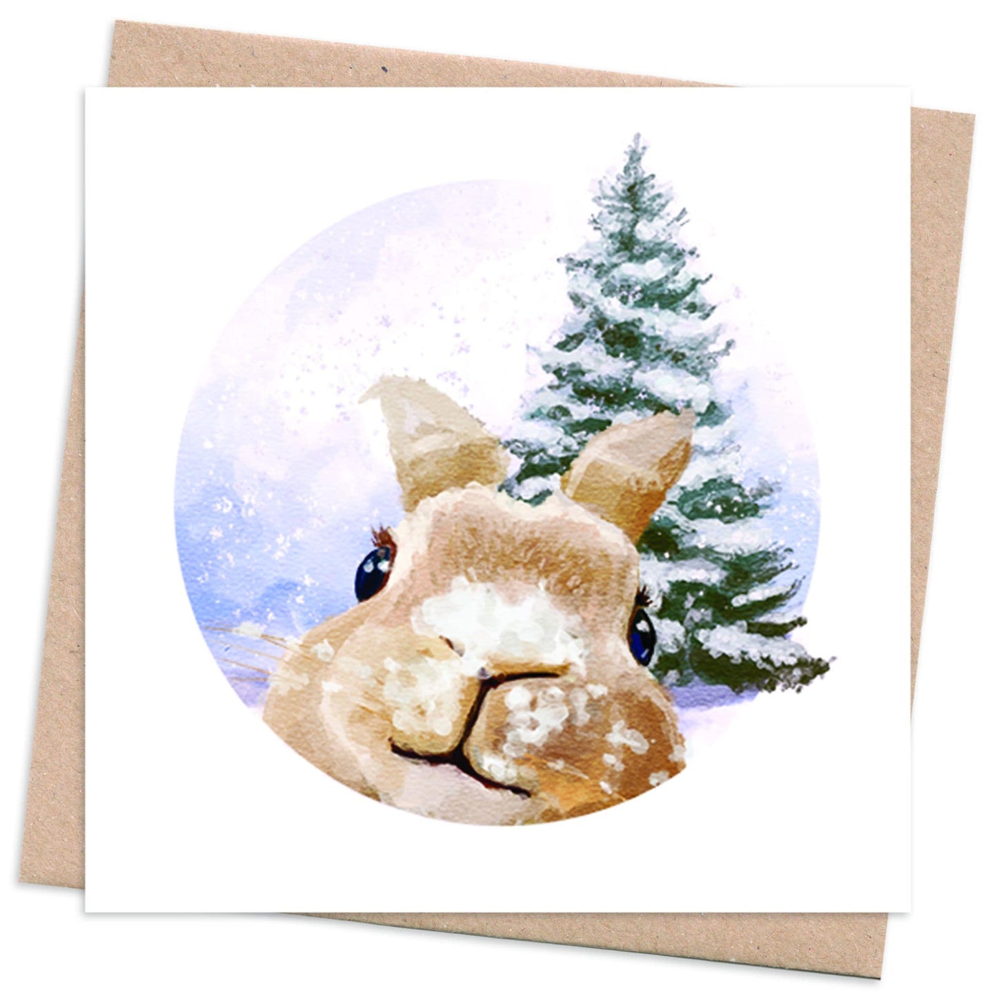 Recycled Christmas Card Box 10 Cards + 10 Trees Planted Photobomb - rabbit