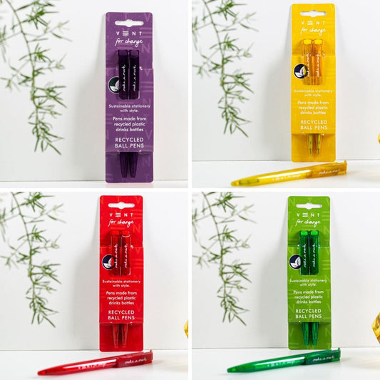 Recycled Pen Set made from Plastic Bottles - four colours