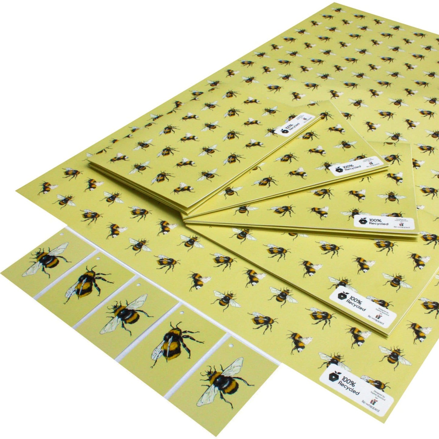 Recycled wrapping paper - bees - eco friendly wrapping paper