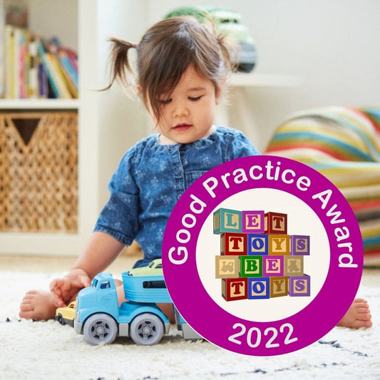 Let Toys Be Toys Toy Mark Award - child playing with toy truck