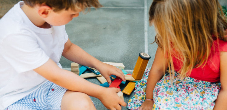 Gifts and Toys for 4 Year Olds - children playing with Tegu