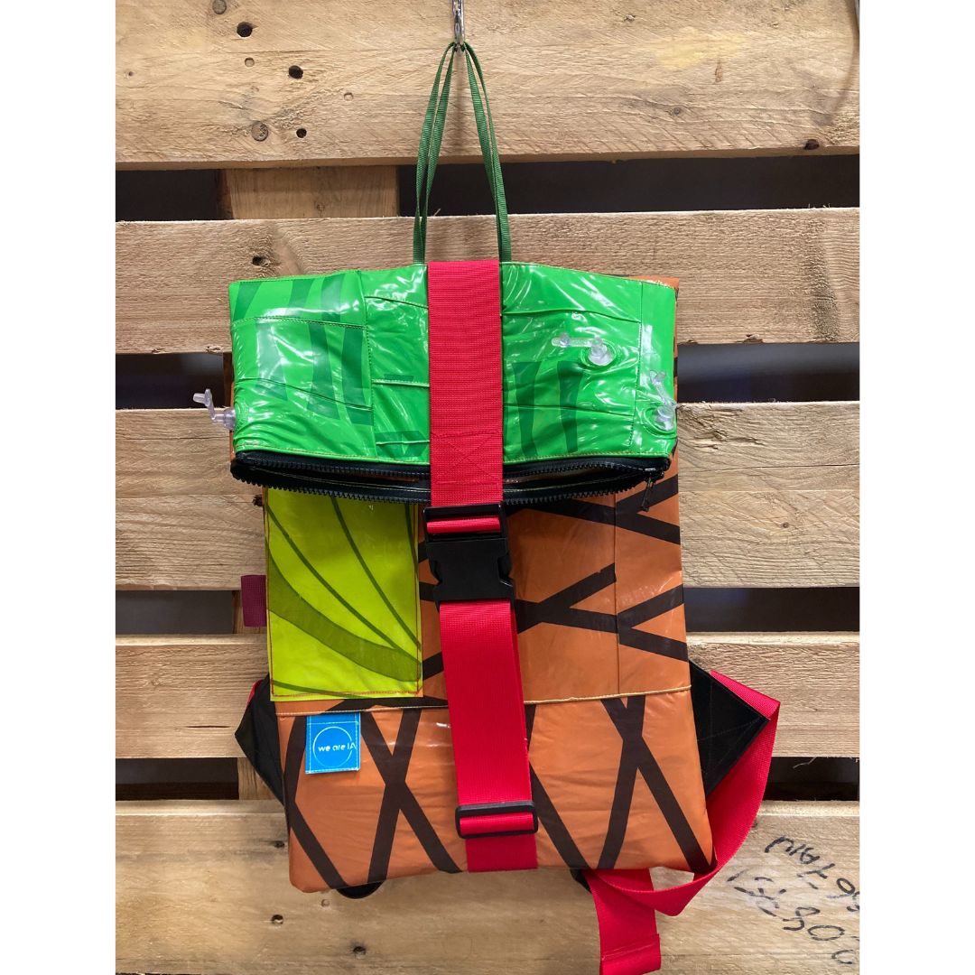 10 litre rolltop backpack made from inflatables - sustainable backpacks
