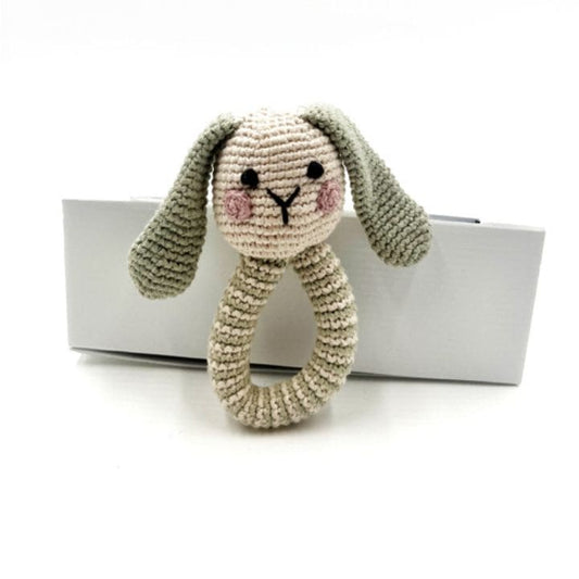 Bunny Ring Rattle - handmade and Fair Trade rattle