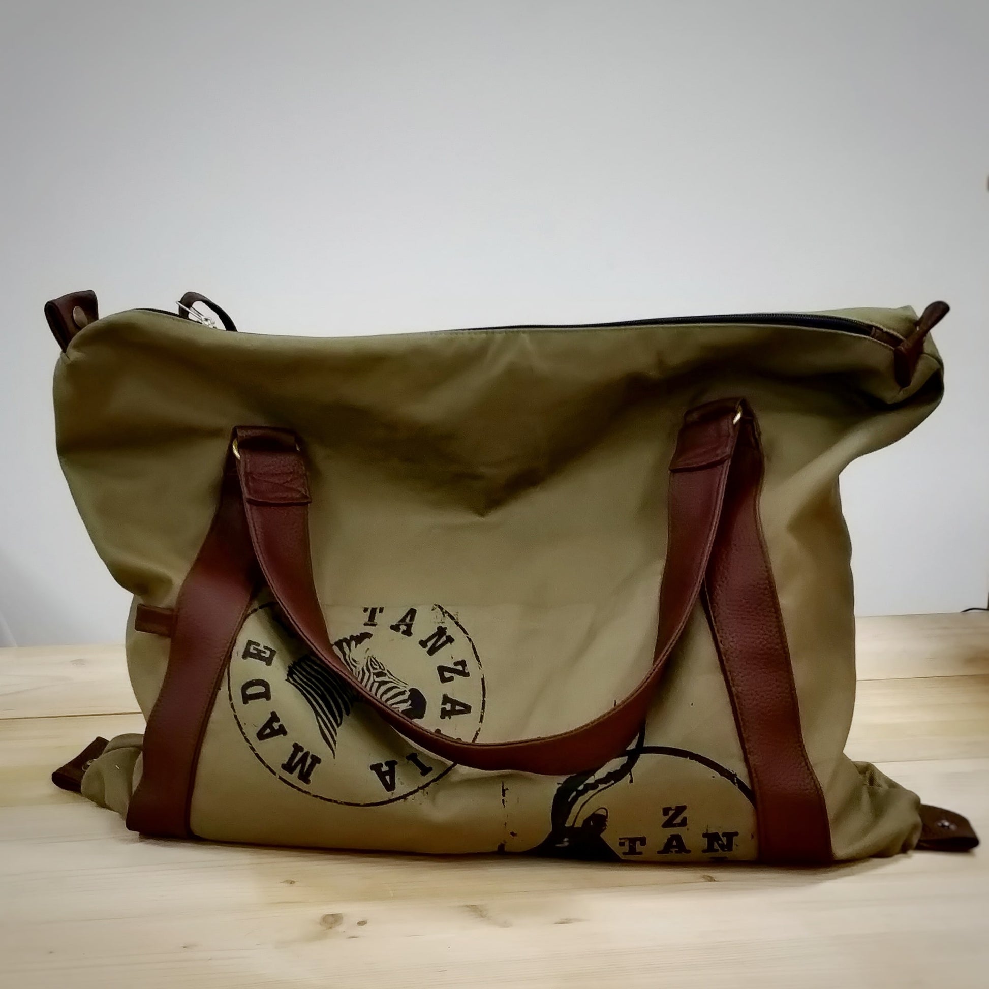 Fair Trade Weekend Bag | Tanzania - handles down