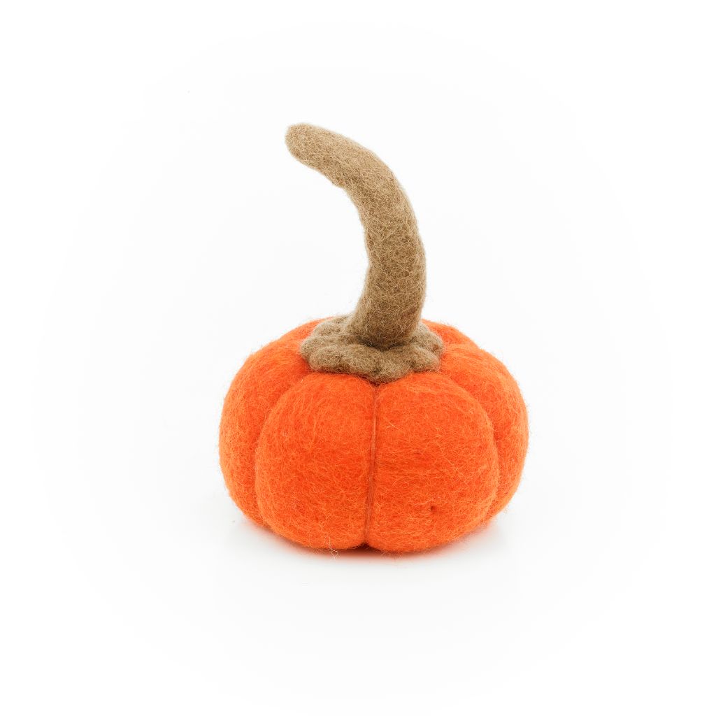 Felt Pumpkin Halloween Decoration - flame orange