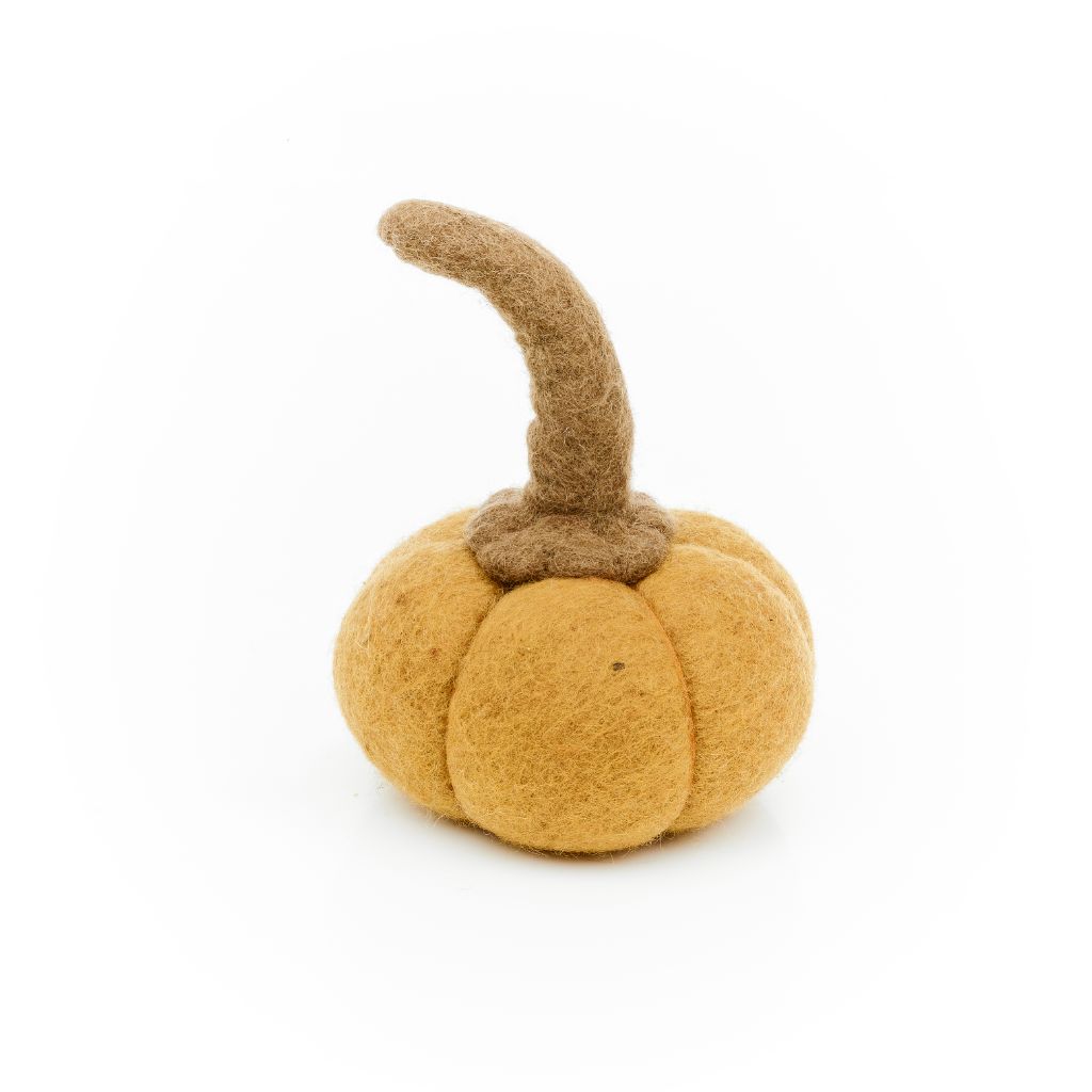 Felt Pumpkin Halloween Decoration - oatmeal yellow