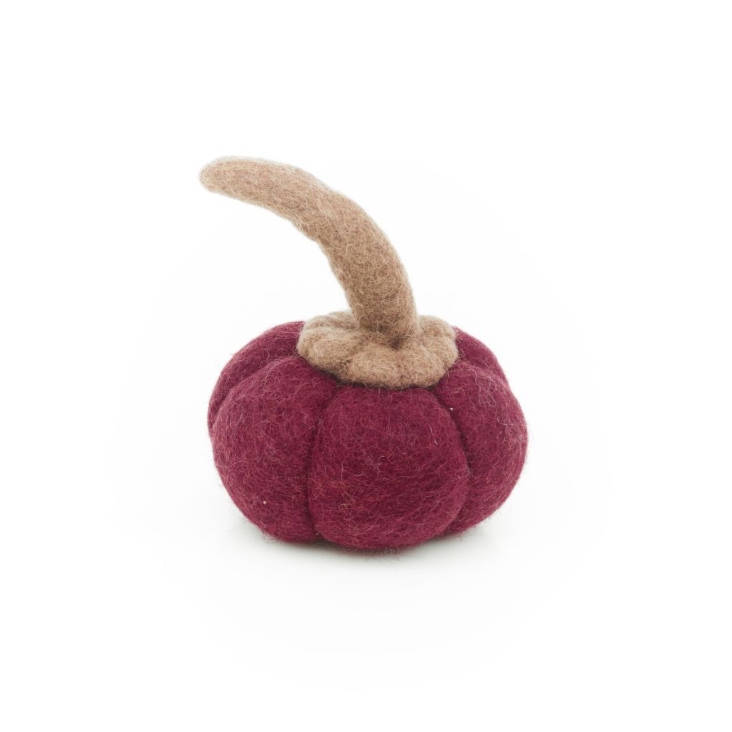 Felt Pumpkin Halloween Decoration - plum