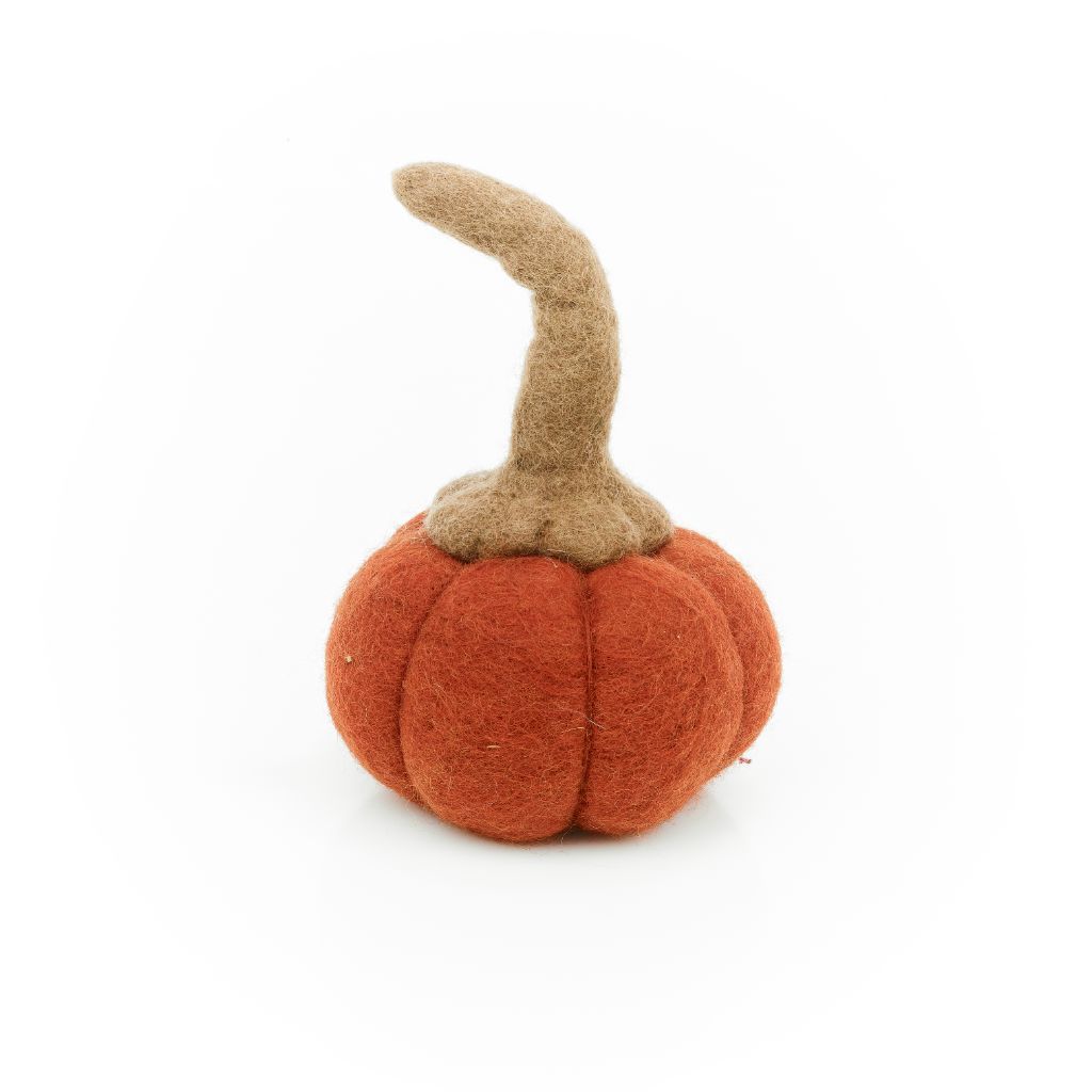 Felt Pumpkin Halloween Decoration - rust orange