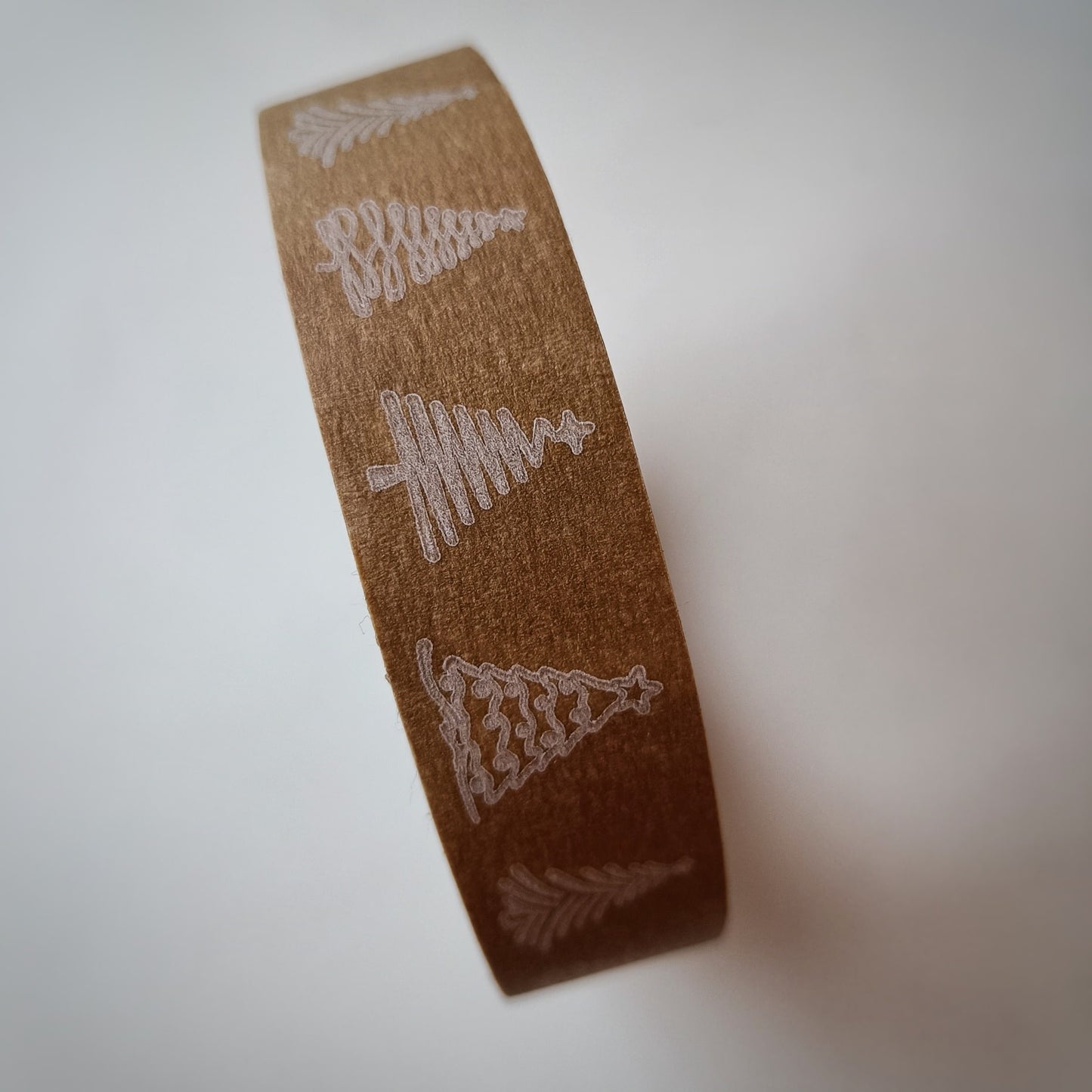 Festive Trees Eco Brown Paper Tape - sustainable paper tape