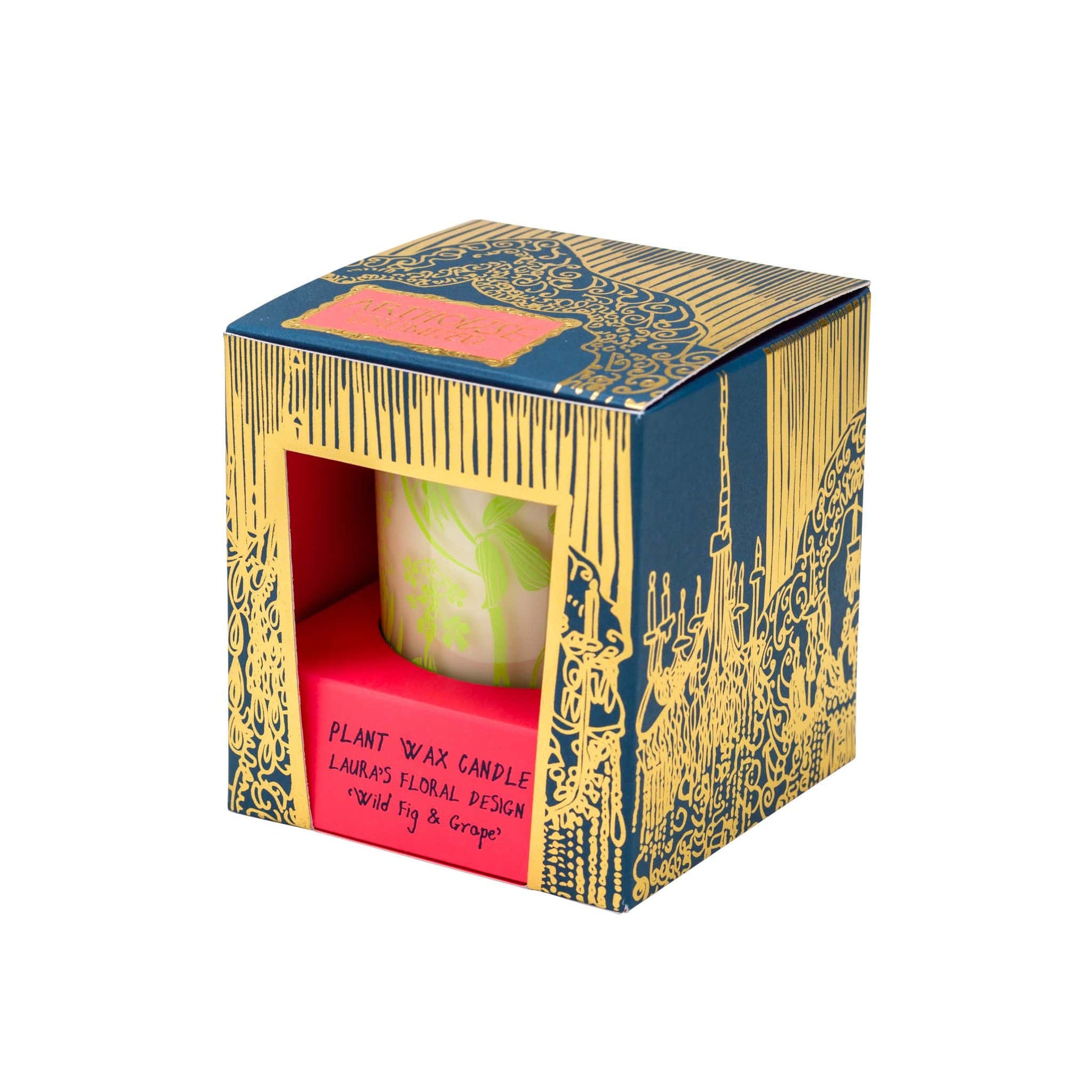 Floral Plant Wax Candle  Wild Fig & Grape - gift candle in box