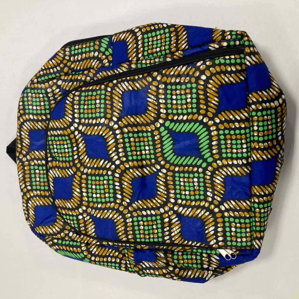 Handmade Colourful Backpack Empowering Women in Uganda - blue and green