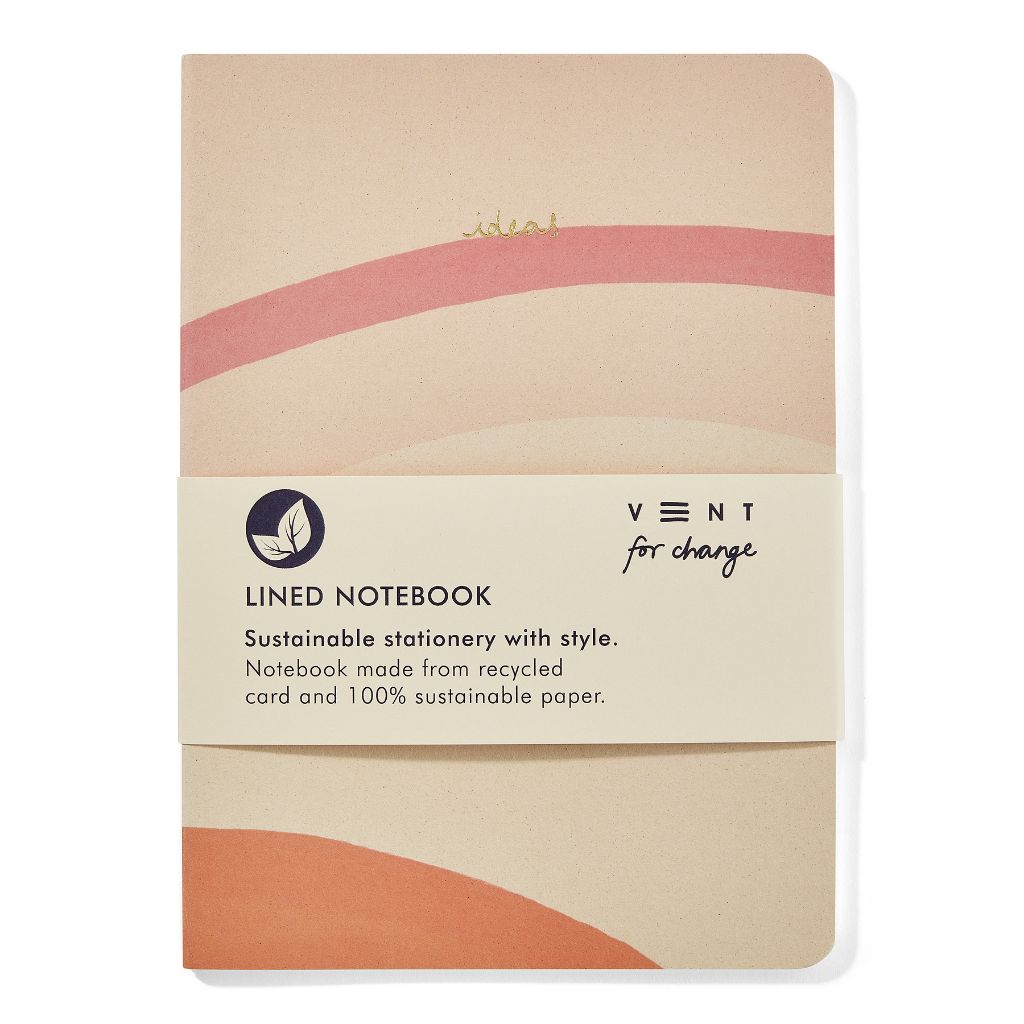 Ideas A5 Notebook with Soft Cover  Recycled & Sustainable - cream lined notebook - front 