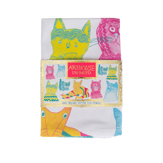  Miaow for Now  Organic Cotton Tea Towel - in packaging