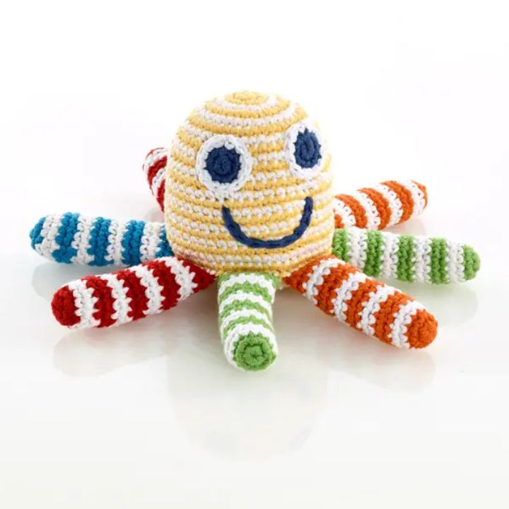 Octopus Rattle Toy - Fair Trade handmade baby toy