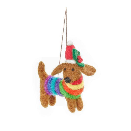 Rainbow Pride Dog Christmas Decoration