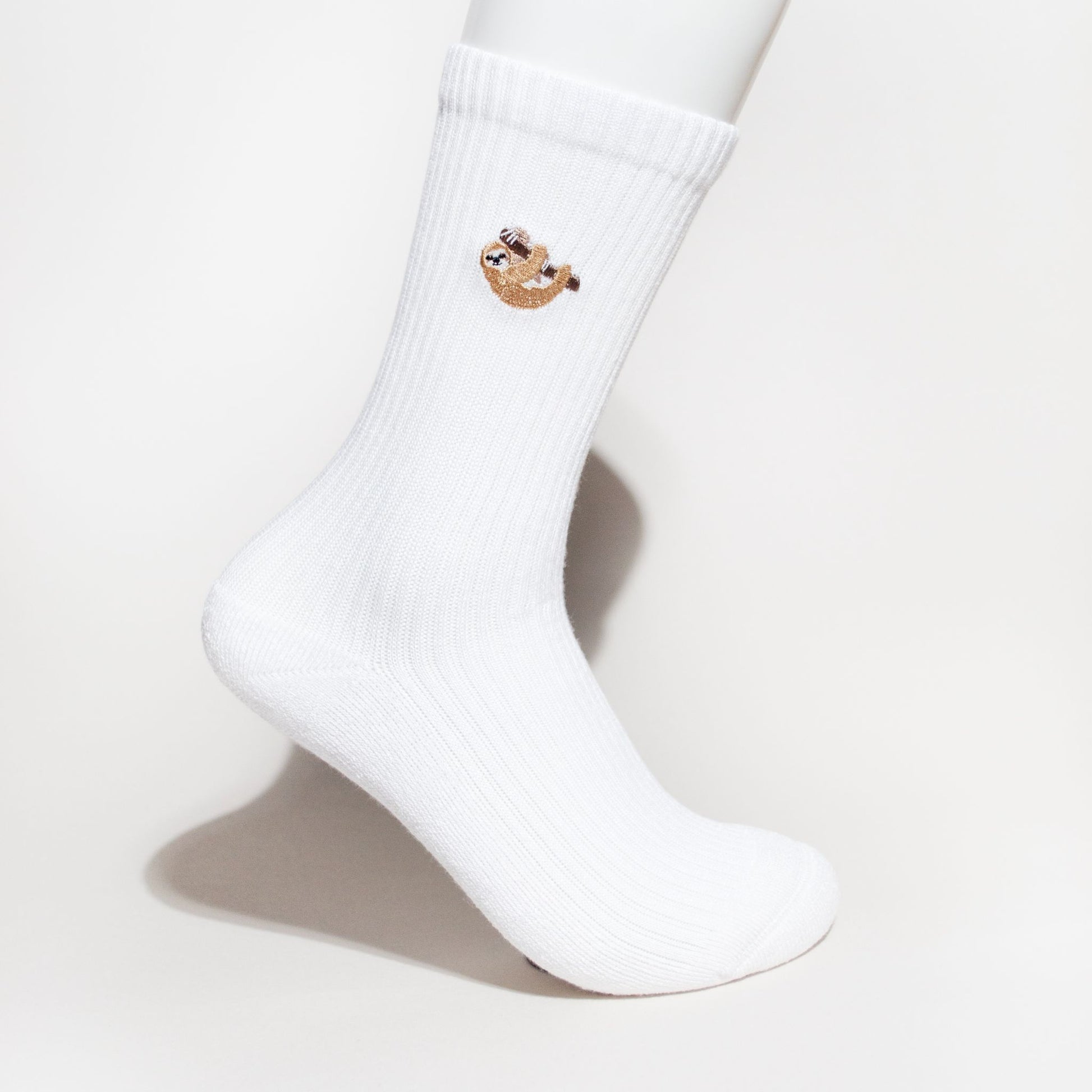 Save sloths Luxury Ribbed Bamboo Socks - worn