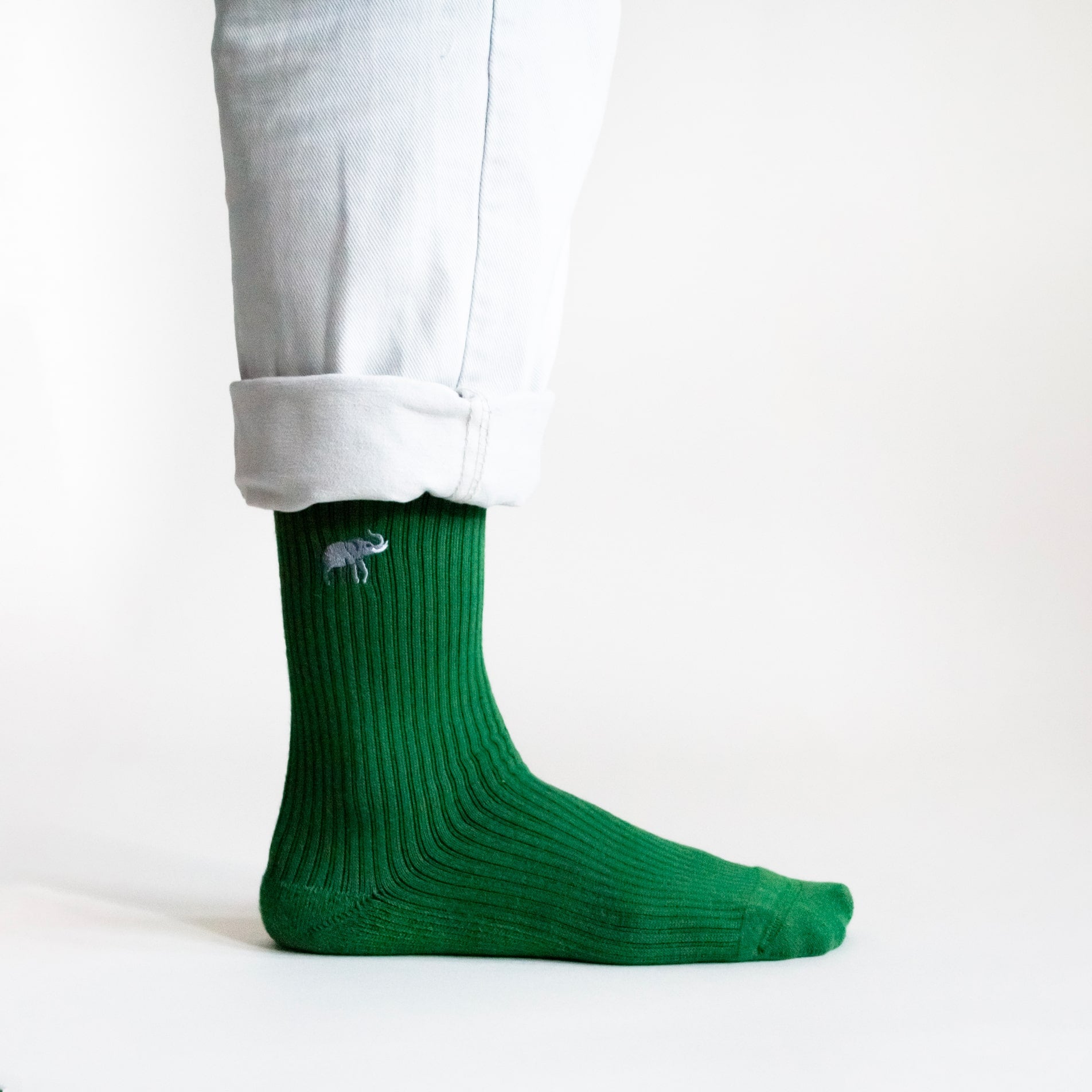 Save the Elephants | Luxury Ribbed Bamboo Socks - worn