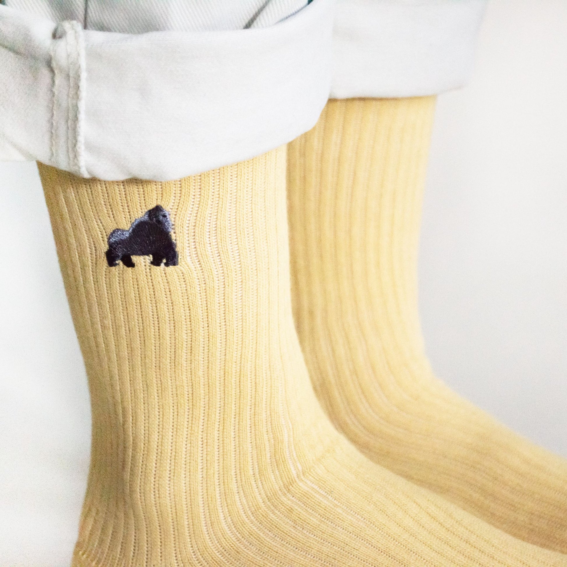 Save the Gorillas  Luxury Ribbed Bamboo Socks