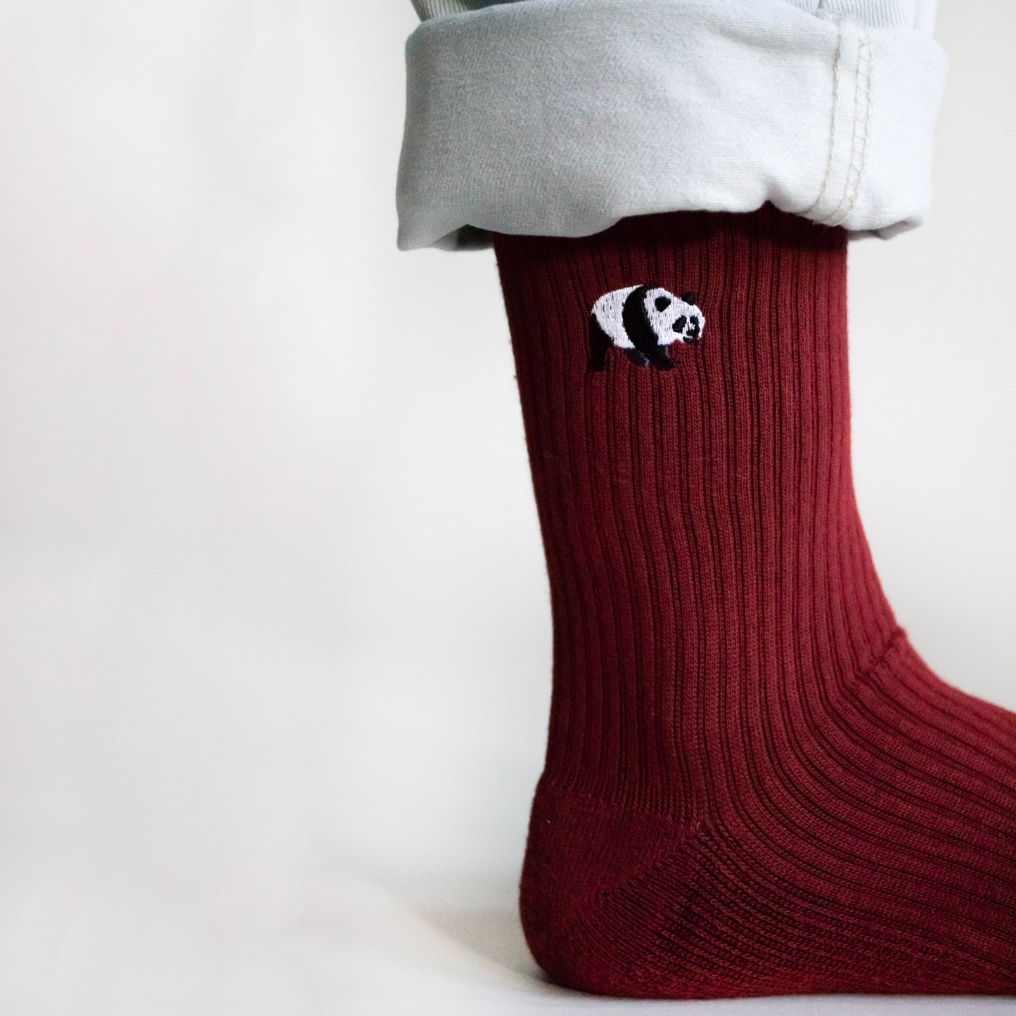 Save the Pandas  Luxury Ribbed Bamboo Socks - ankle