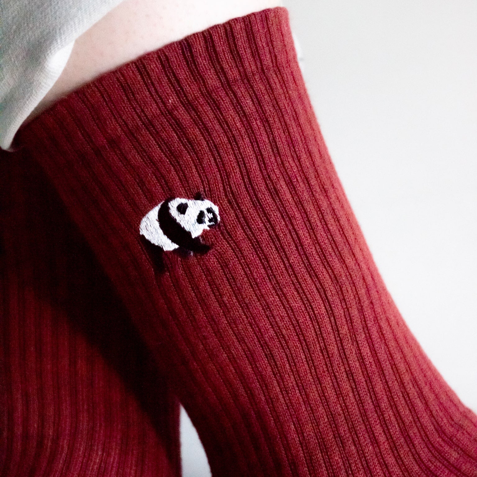 Save the Pandas  Luxury Ribbed Bamboo Socks -panda motif