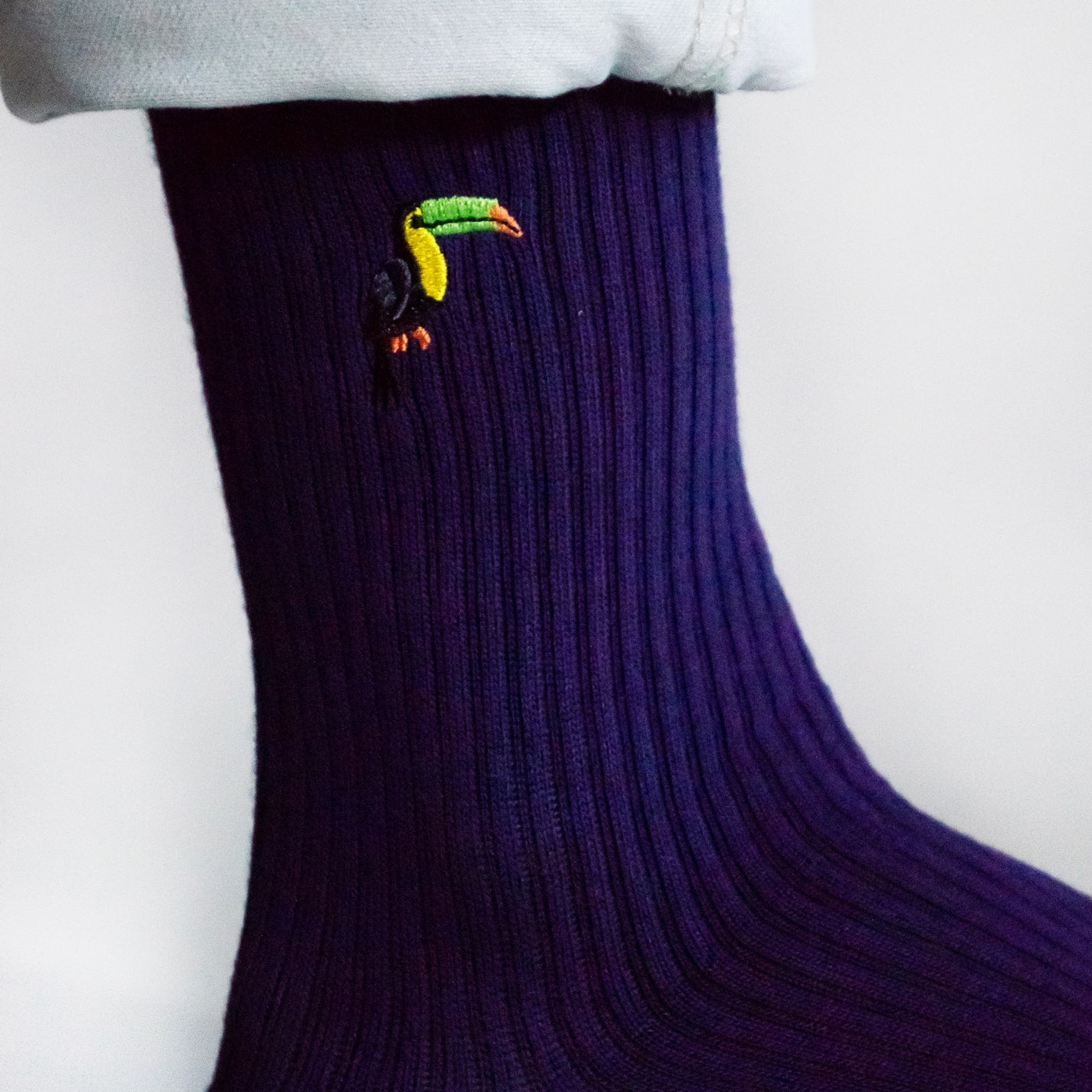  Save the Toucans | Luxury Ribbed Bamboo Socks - motif
