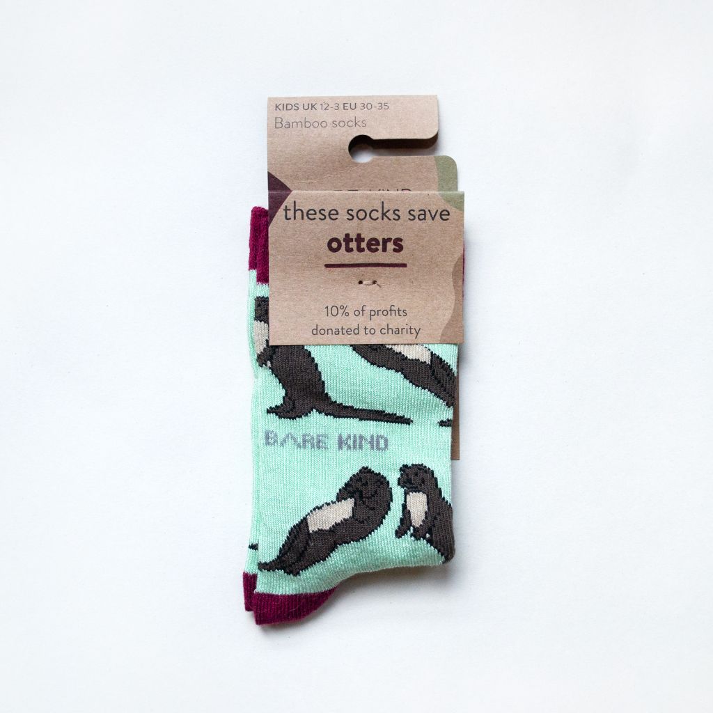 Socks Helping Otters  Bamboo Socks  3 Kids' Sizes