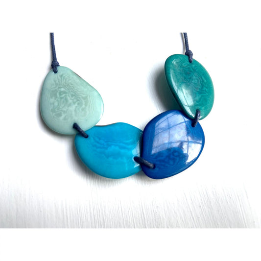Handmade & Ethical Bead Necklace | 4-Bead Blues