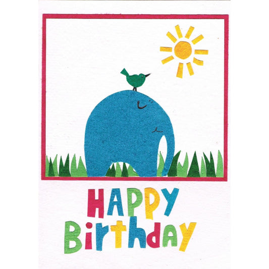Big and Small Wishes - Handmade Birthday Card from Recycled Materials