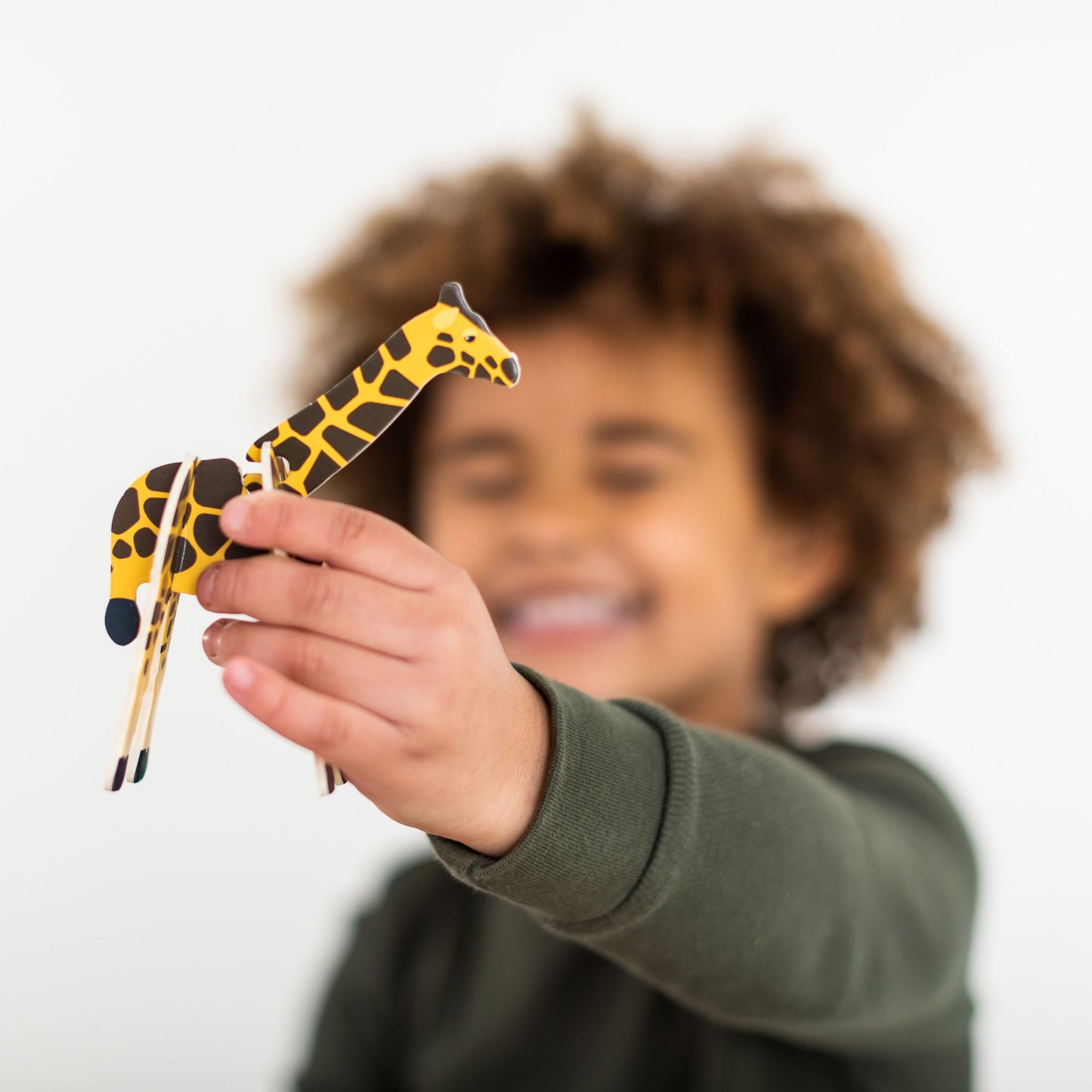 Build and Play Savanna Animals Set - child holding giraffe