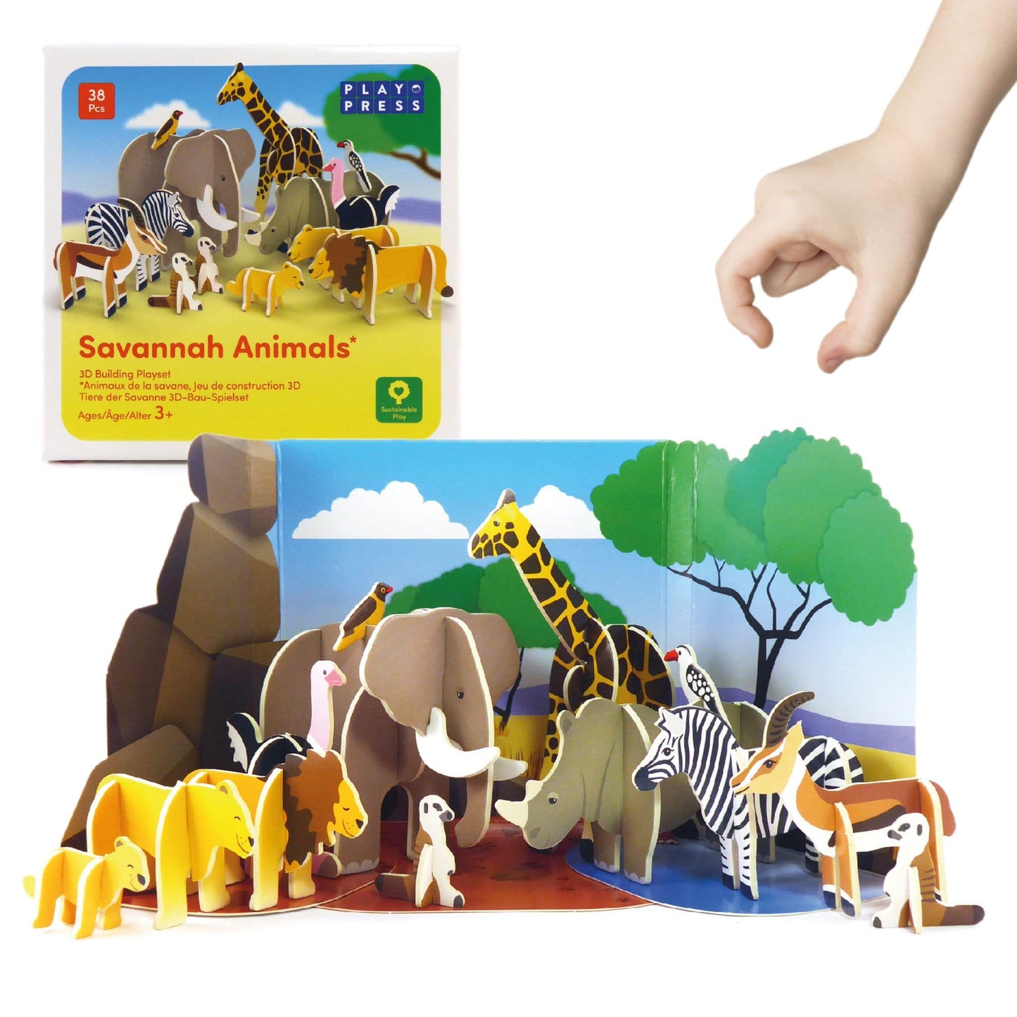 Build and Play Savanna Animals Set - hand
