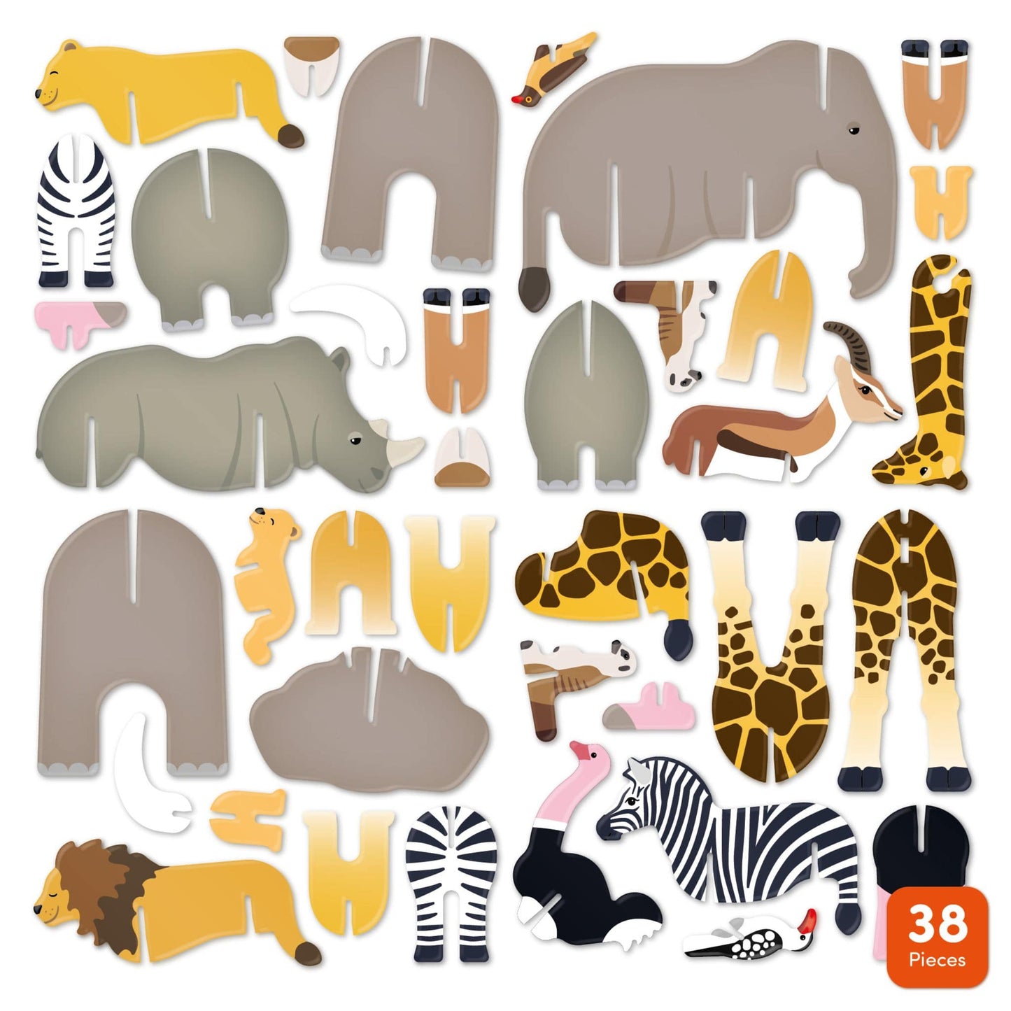 Build and Play Savanna Animals Set - pieces