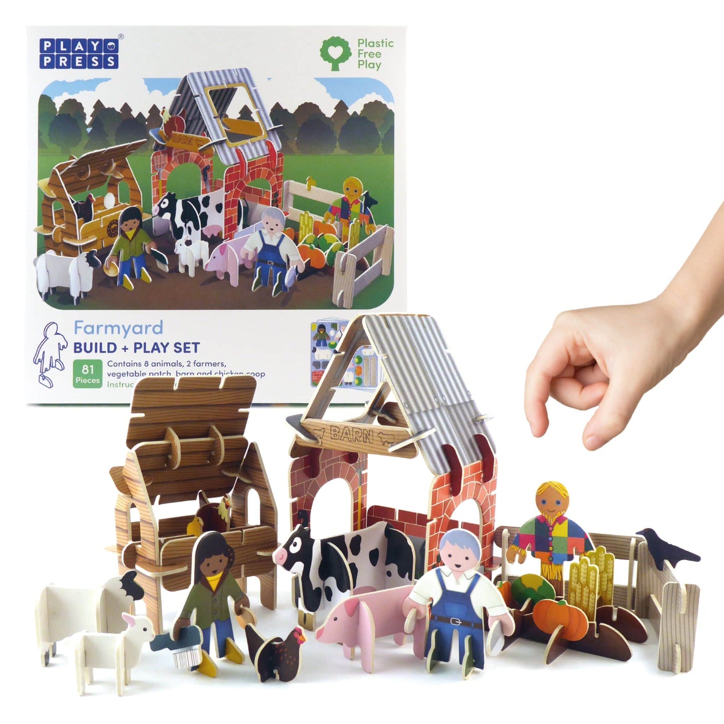 Build and Play Toy Farm Set - pack with hand