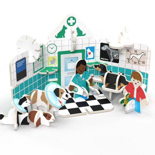 Build and Play Vets Mini Playset - open set