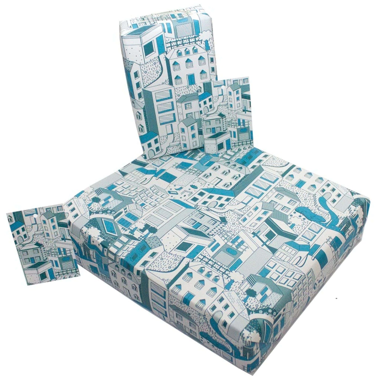 Buildings by Rosie Parkinson - eco-friendly recycled wrapping paper-min
